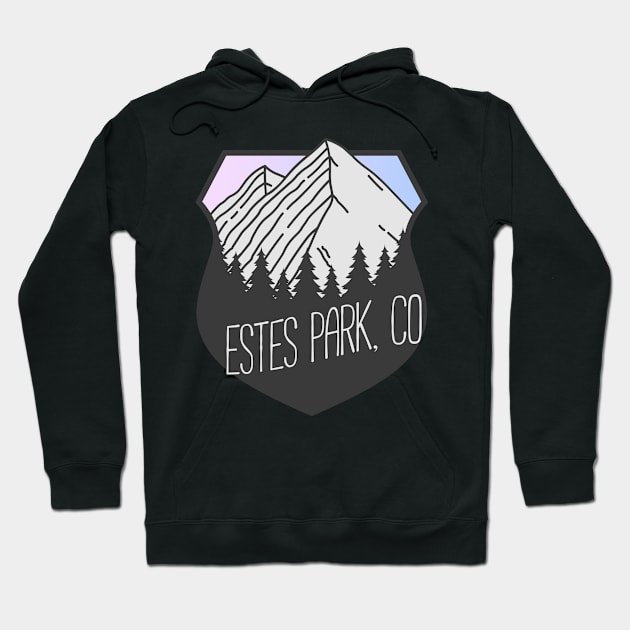 Estes Park, Colorado Mountain Crest Sunset Hoodie by KlehmInTime